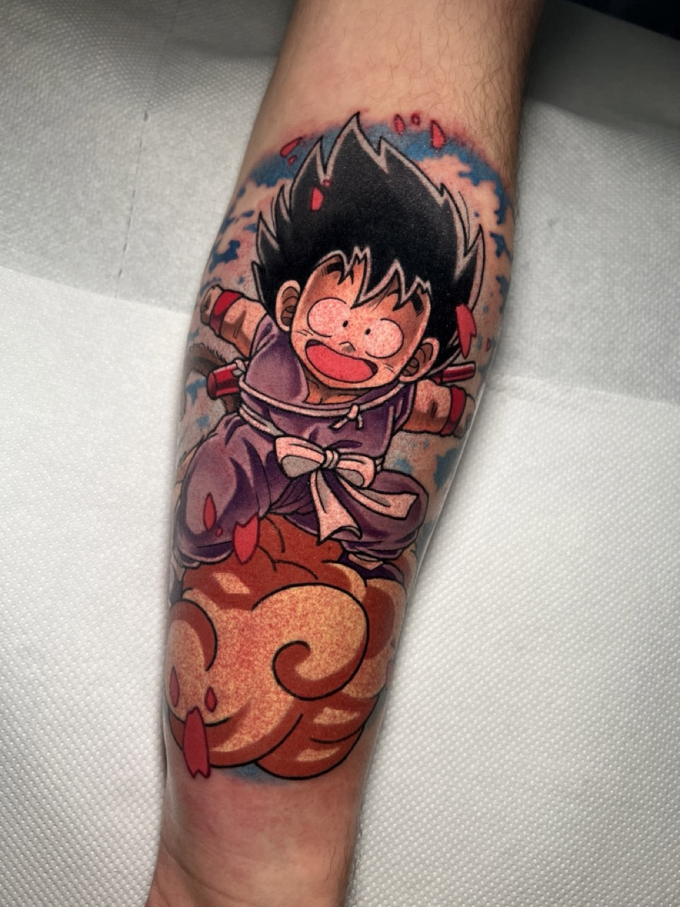 mauckimauk: Classic Kid Son Goku in seinem Lila GI - Unterarm